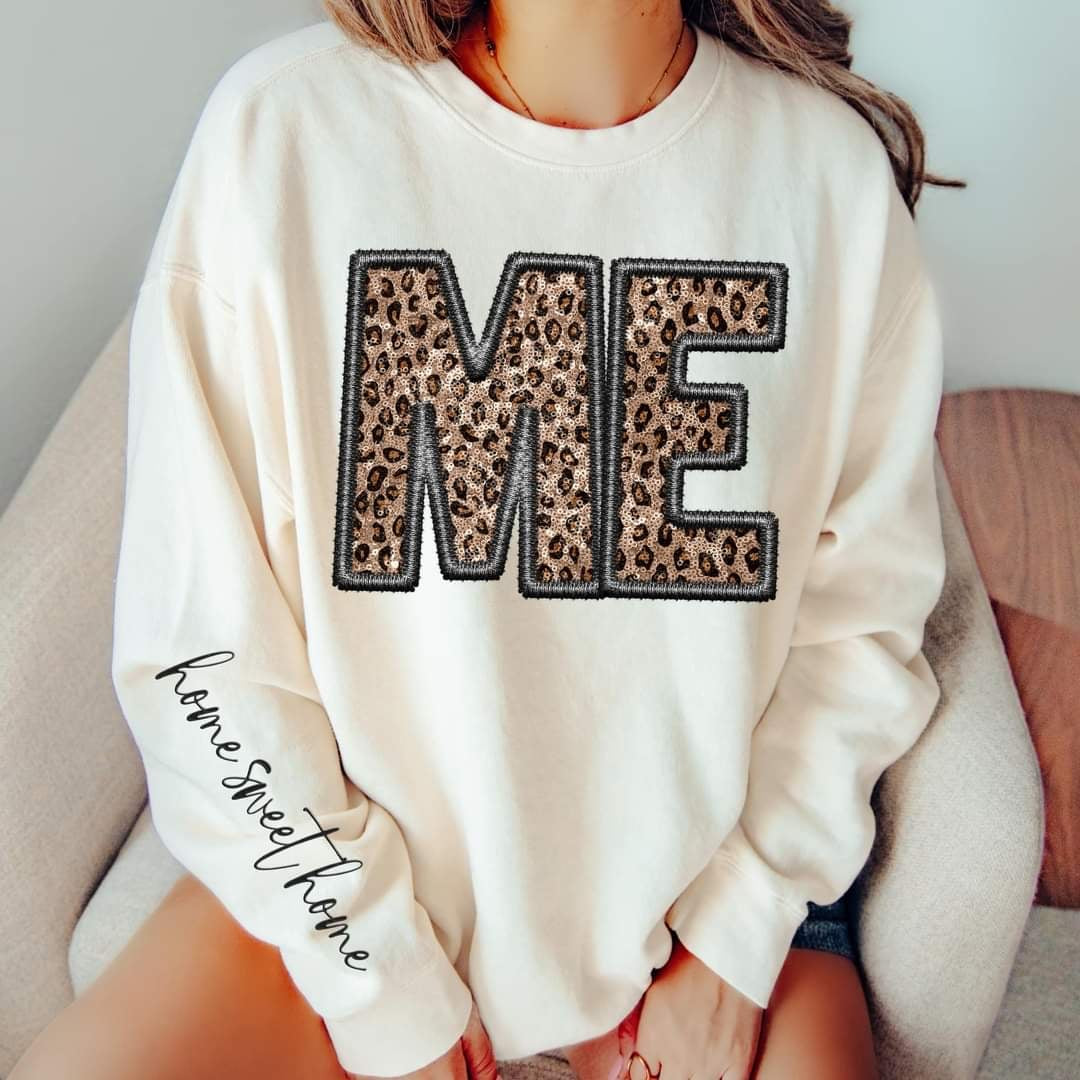 Maine faux embroidery leopard (sleeve sold separate) 49455 DTF transfers