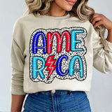 America stacked dotted background 27618 DTF transfer