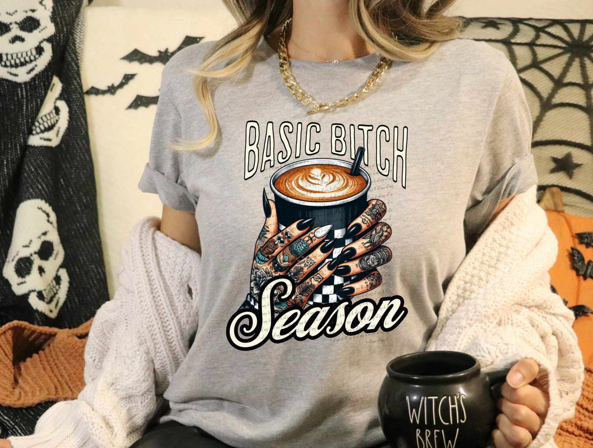 Basic bitch season tattooed hands 39097 DTF transfer