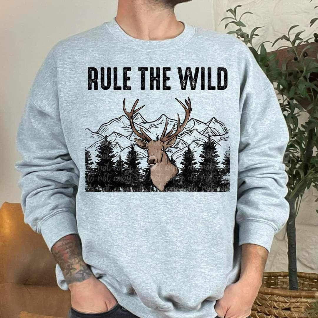 Run the wild deer and mountains (VIRGO) 19332 DTF Transfer