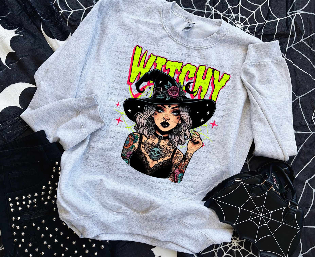 Witchy green font witch 39144 DTF transfer
