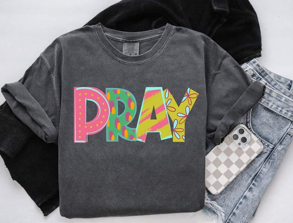 Pray patterned font (S&G) 60376 DTF transfer