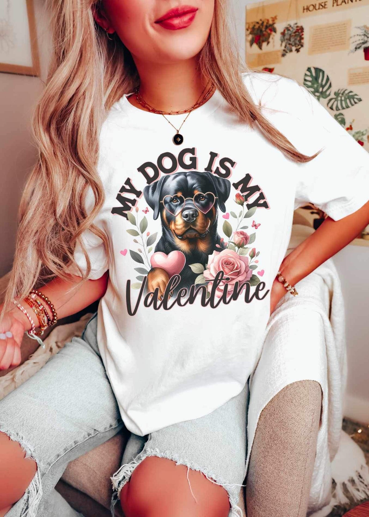 My dog is my valentine rottie 19364 DTF Transfer