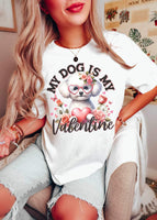 My dog is my valentine white dog 19363 DTF Transfer