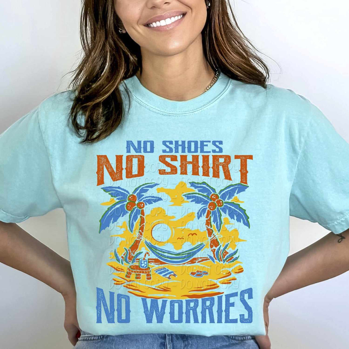 No shoes no shirt no worries 27675 DTF transferr