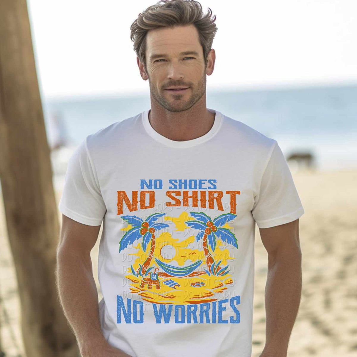 No shoes no shirt no worries 27675 DTF transferr