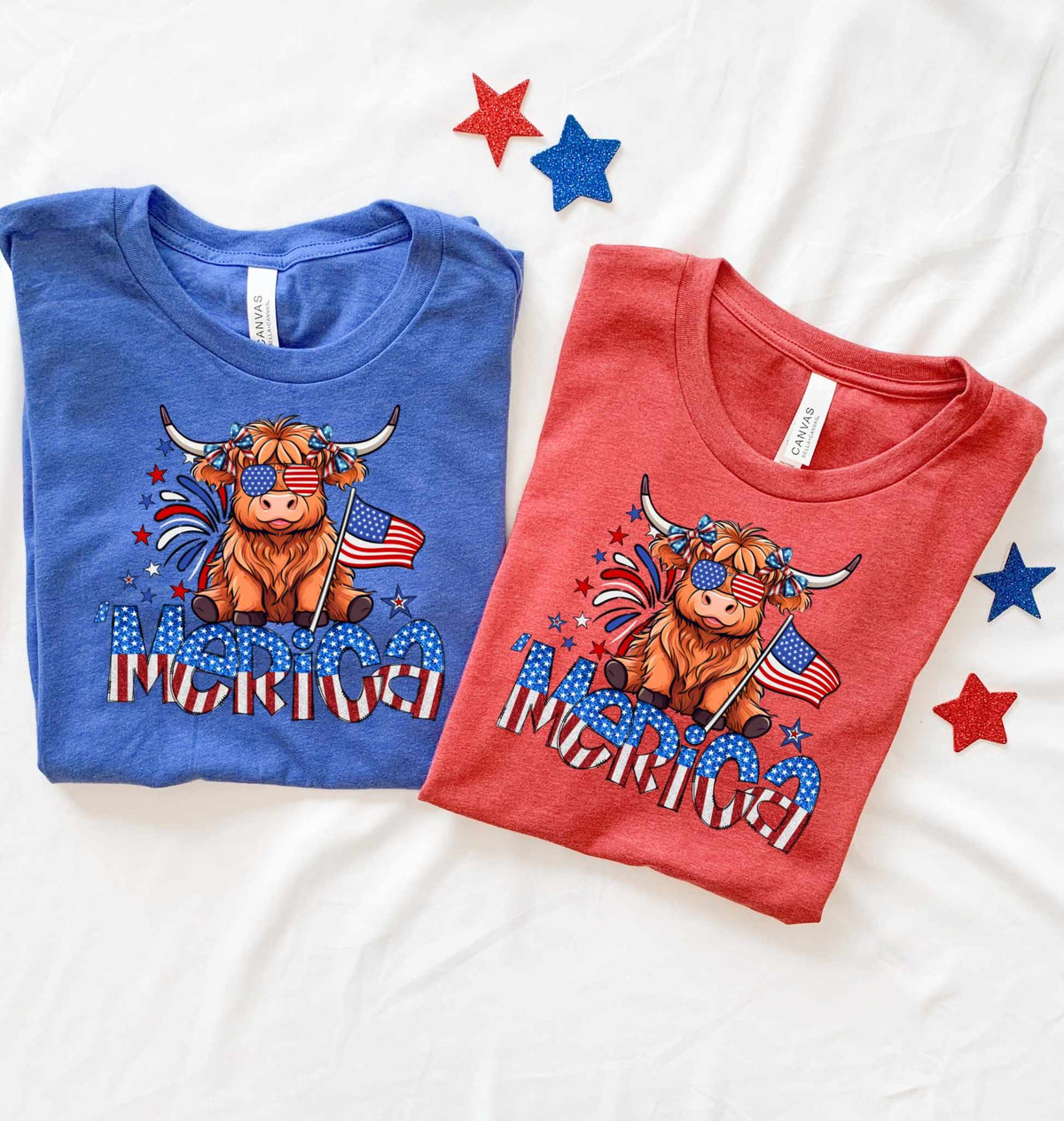‘Merica shaggy cow 27279 DTF transfer