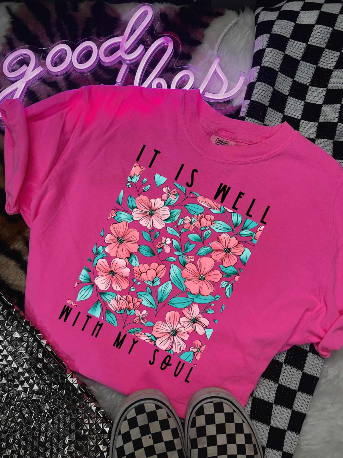 It is well with my soul floral rectangle 39109 DTF transfer