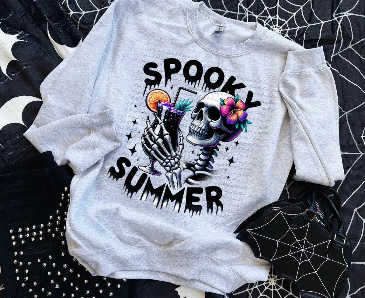 Spooky summer skellie with flower 39076 DTF transfer