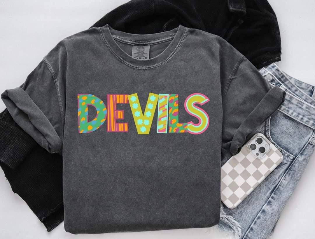Devils patterned font (S&G) 60331 DTF transfer