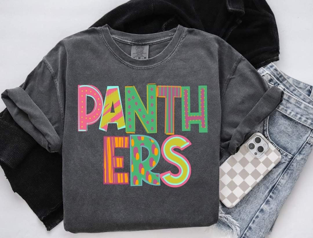 Panthers patterned font (S&G) 60329 DTF transfer