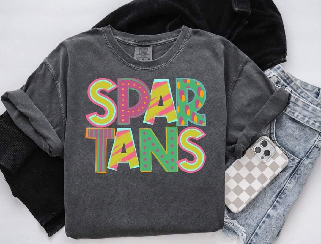 Spartans patterned font (S&G) 60328 DTF transfer