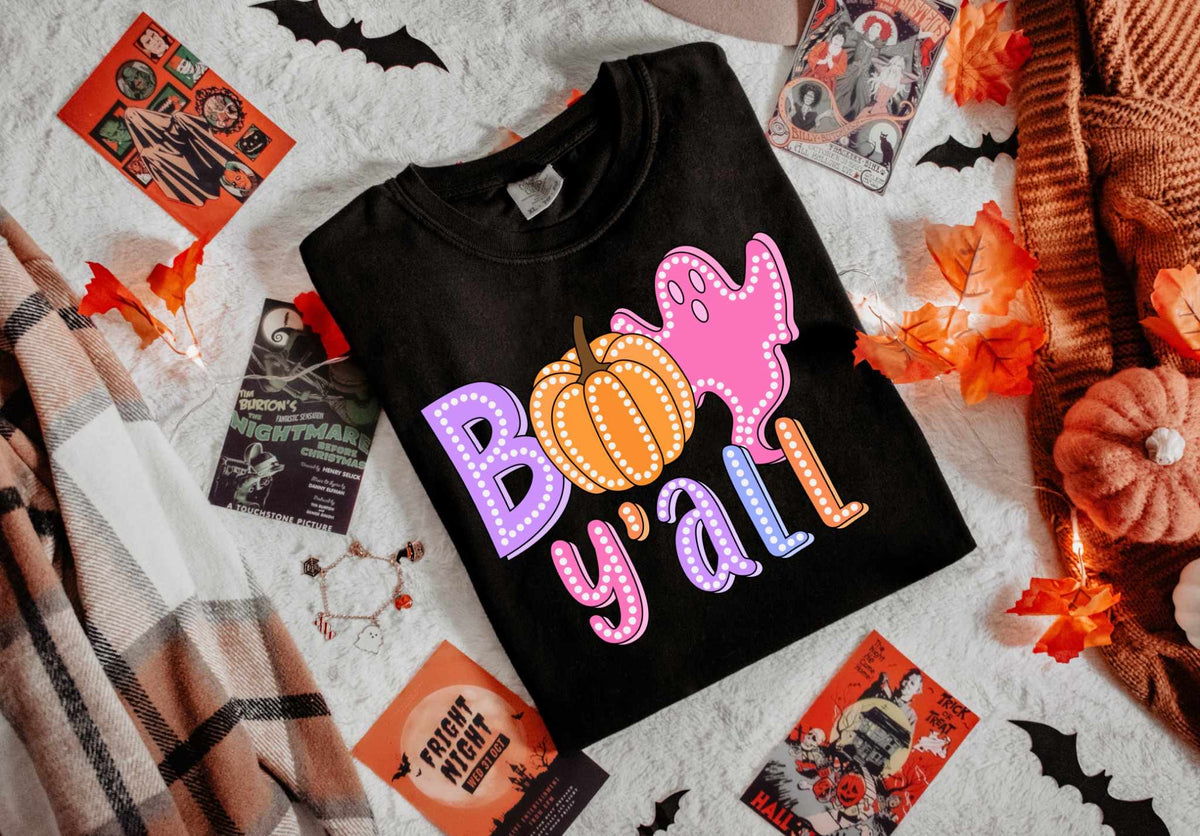 Boo y’all pink border 37903 DTF transfer