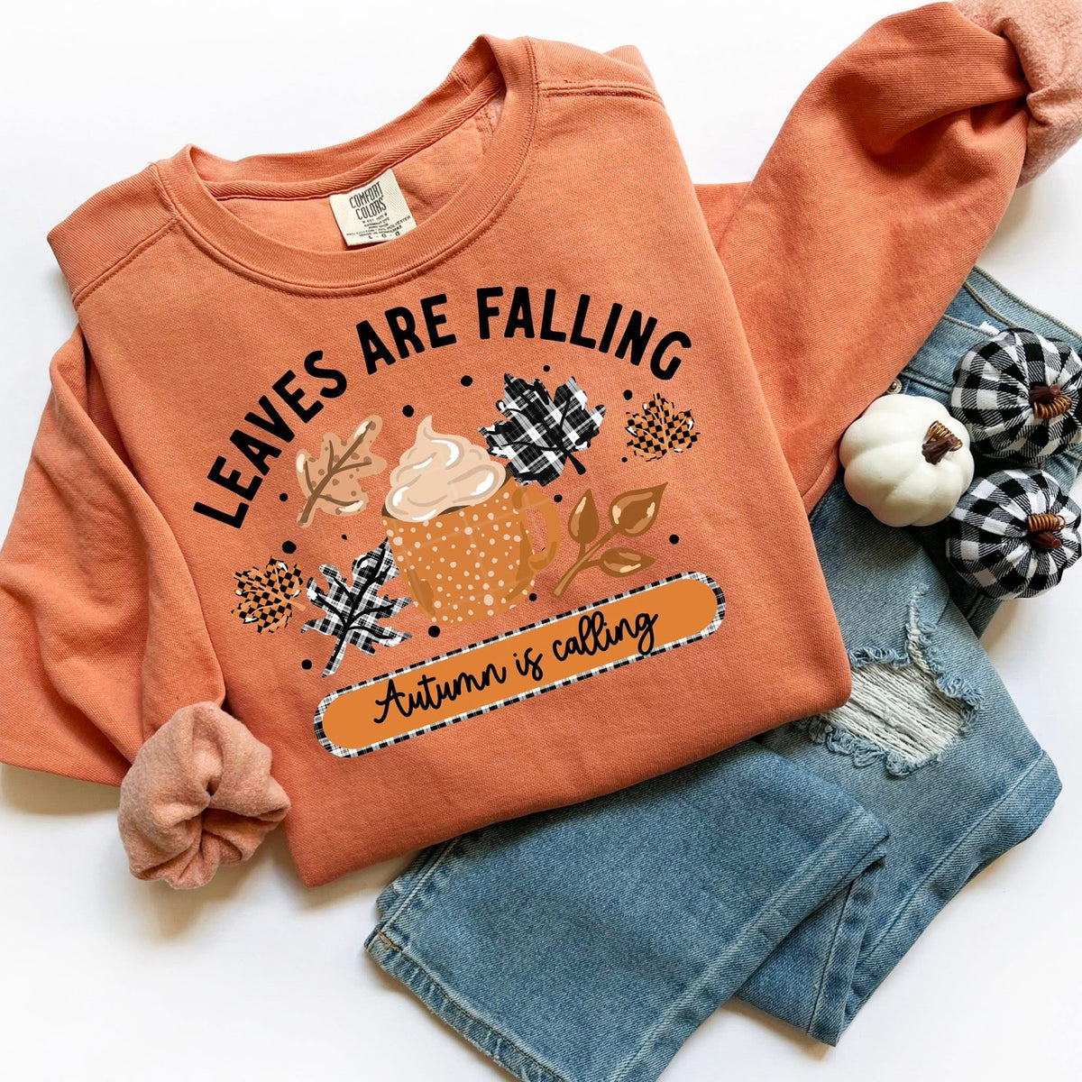 Leaves are Falling patterned leaves CSC DTF transfer