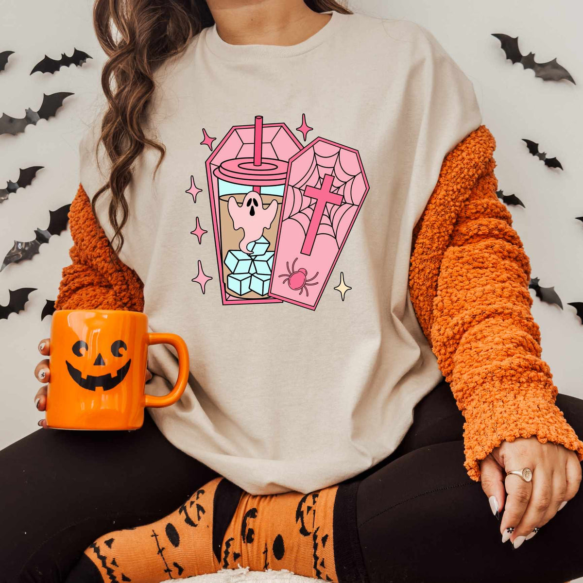 Iced coffee in pink casket 39073 DTF transfer