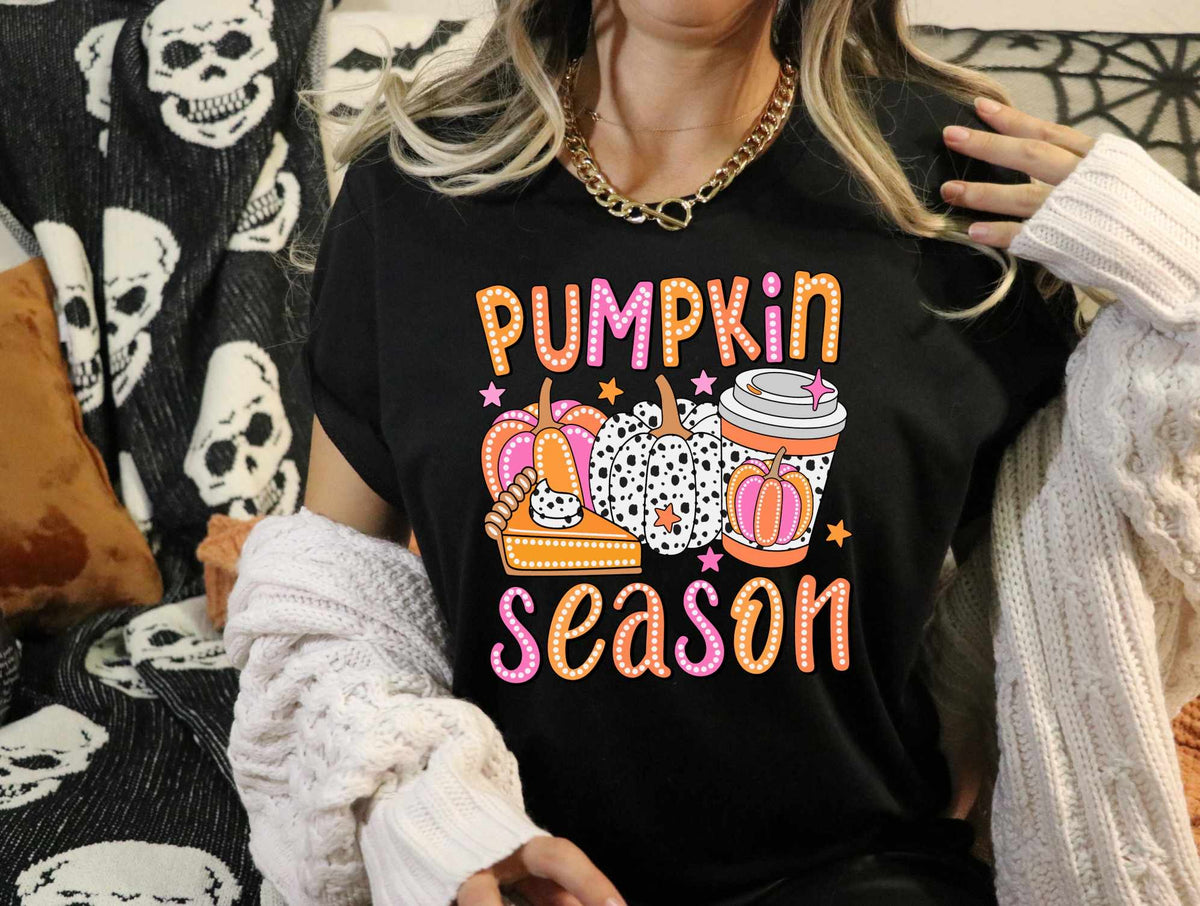 Pumpkin season pink and orange 39069 DTF transfer