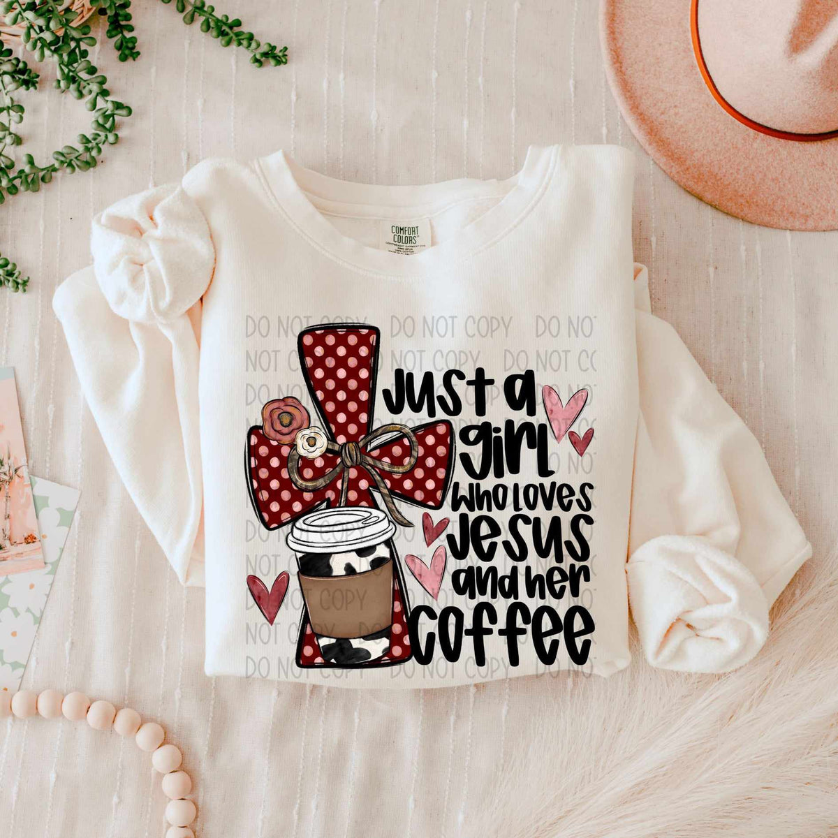Just a girl who loves Jesus and get coffee (SWD) 75655 DTF transfer
