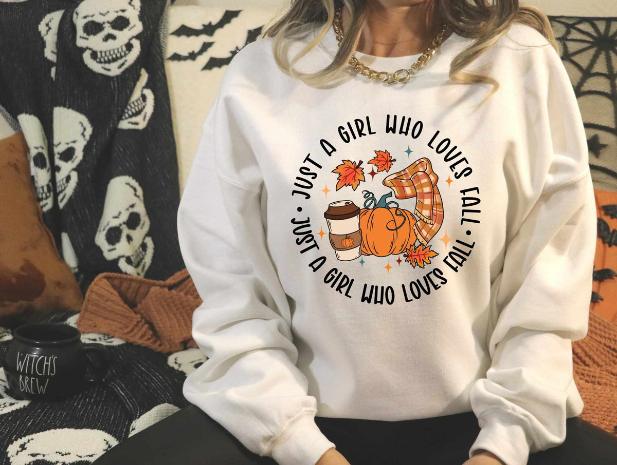 Just a girl who loves fall circle 39065 DTF transfer
