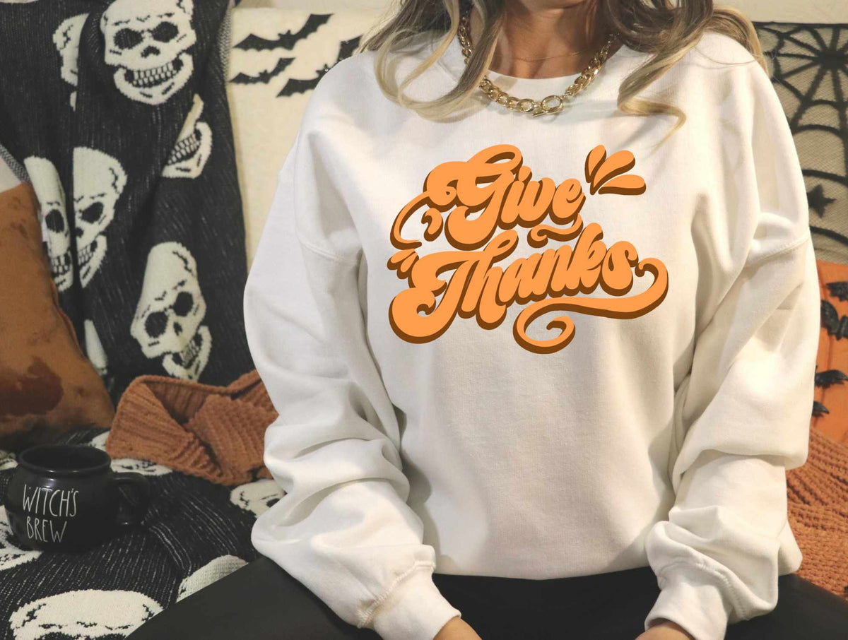 Give thanks orange font 39062 DTF transfer