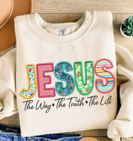 Jesus the way the truth the life Pattern print DTF Transfer