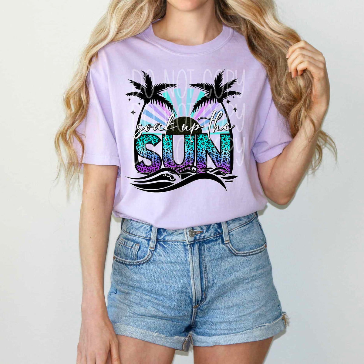 Soak up the sun blue and purple leopard 27733 DTF transfer