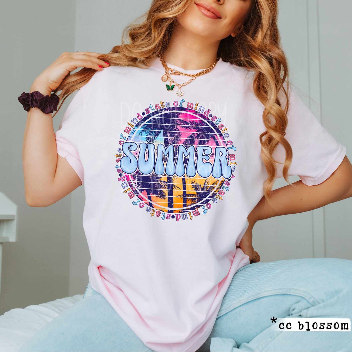 Summer state of mind circle 27732 DTF transfer