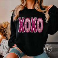 Xoxo light and dark pink sequin (mymark) 19403 DTF Transfer