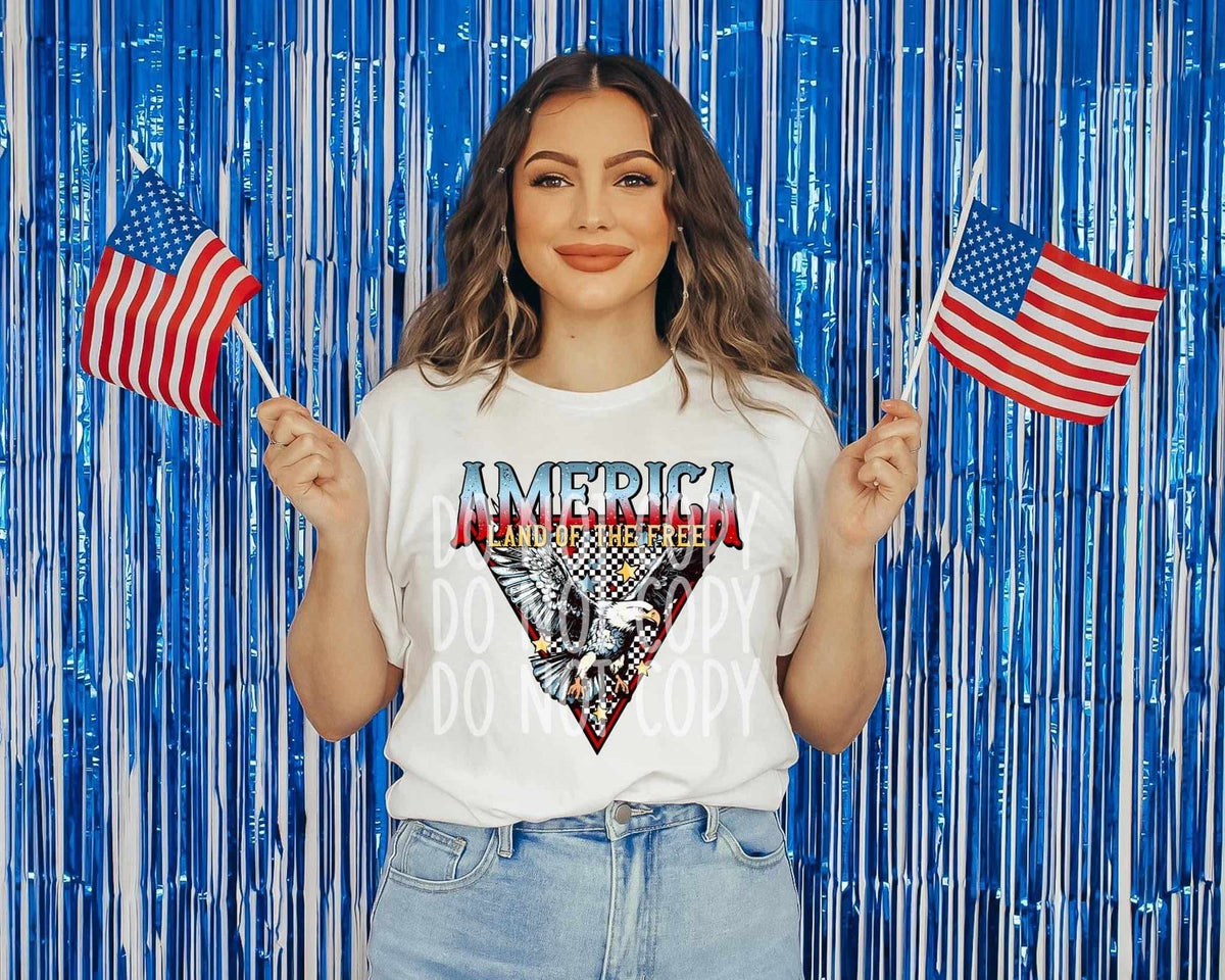 America land of the free triangle 27730 DTF transfer