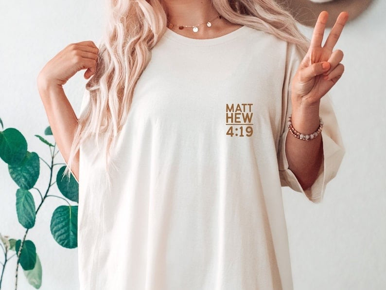 matt 4:19 gold font 27725 DTF transfer