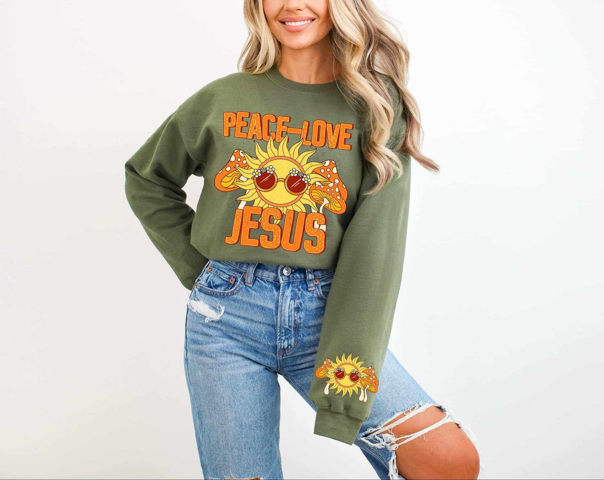 Peace-love Jesus FRONT 75686 DTF transfer