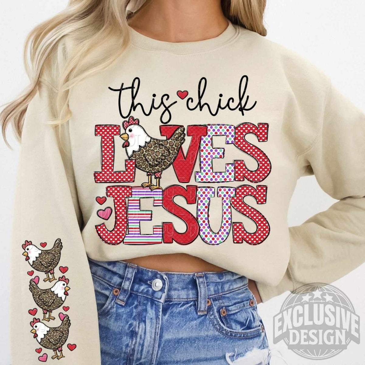 This chick loves Jesus FRONT 75684 DTF transfer
