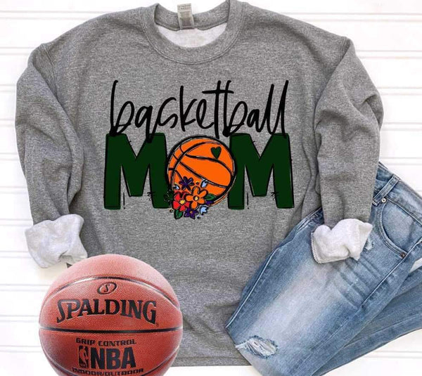 Basketball mom with flowers 19483 DTF Transfer