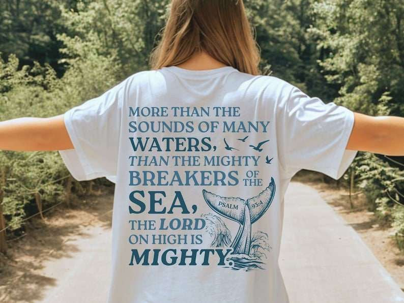 More than the sounds of many waters blue font 27794 DTF transferu