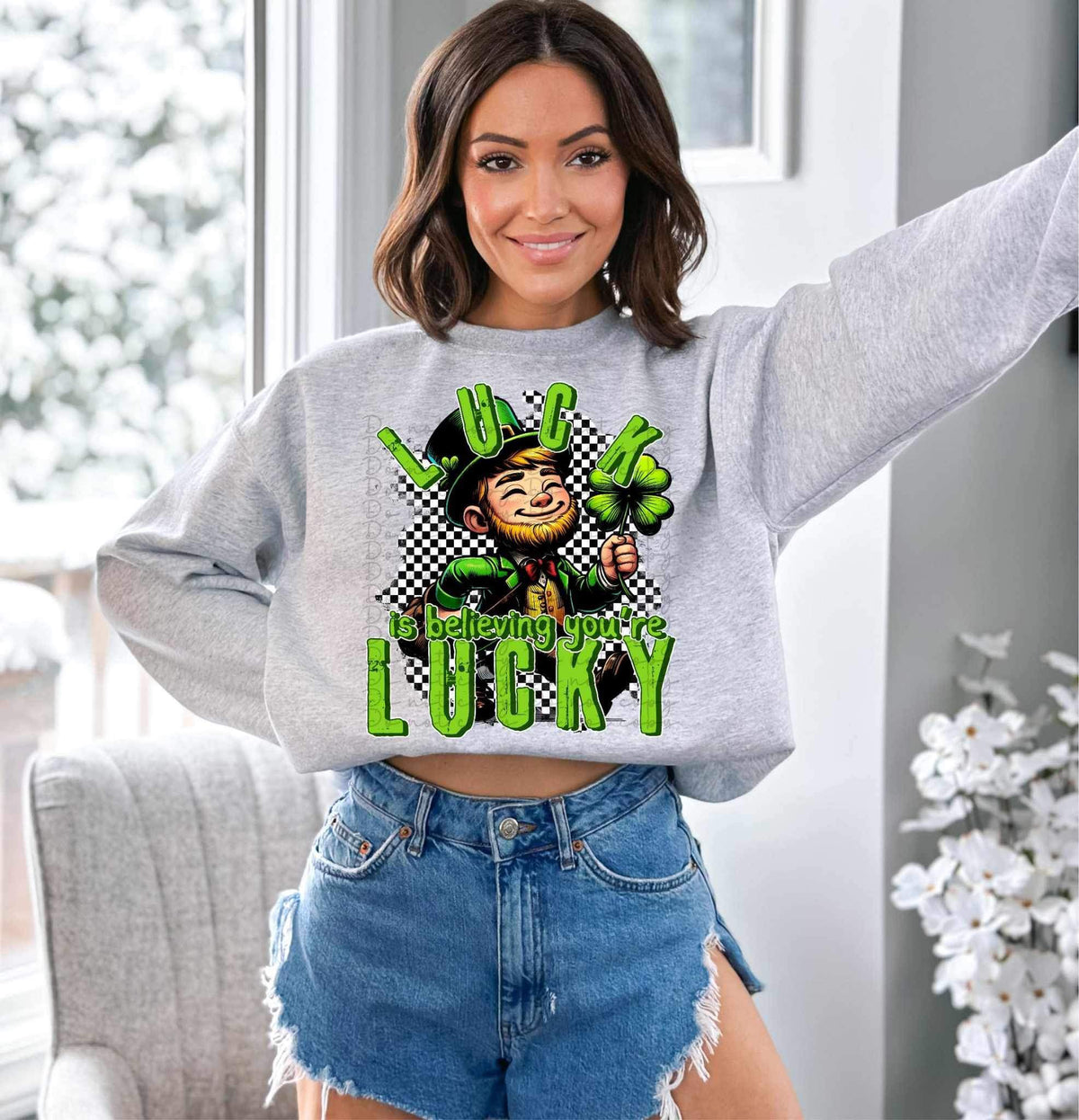 Luck is believing youre lucky 19486 DTF Transfer