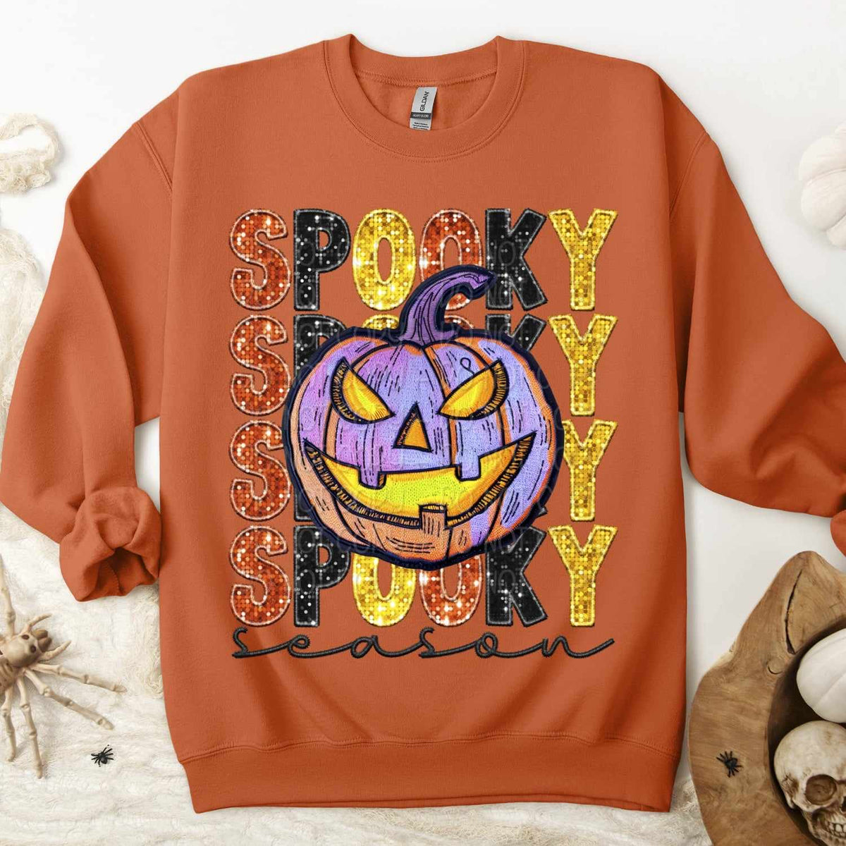 Spooky season stacked purple pumpkin 37922 DTF transfer