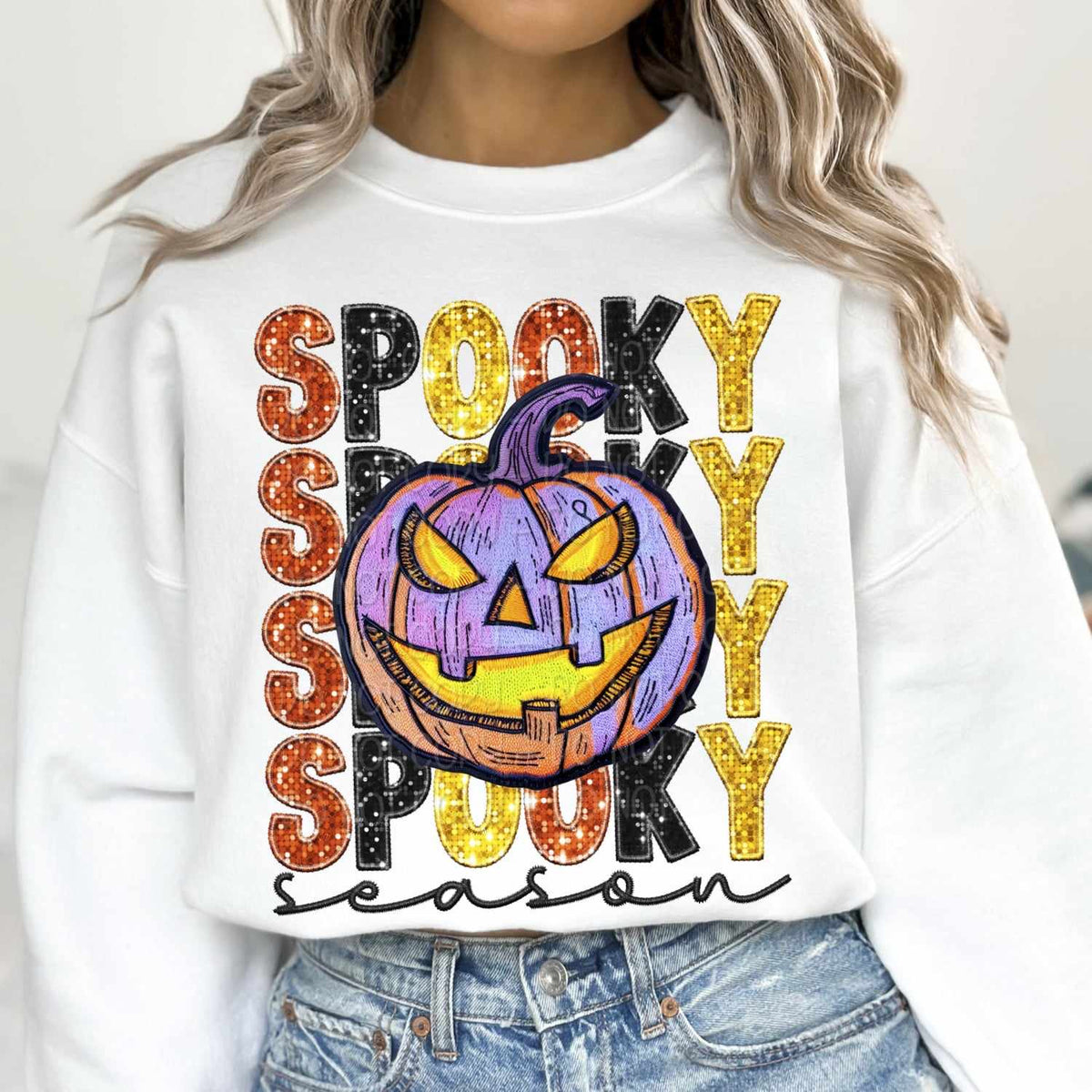 Spooky season stacked purple pumpkin 37922 DTF transfer
