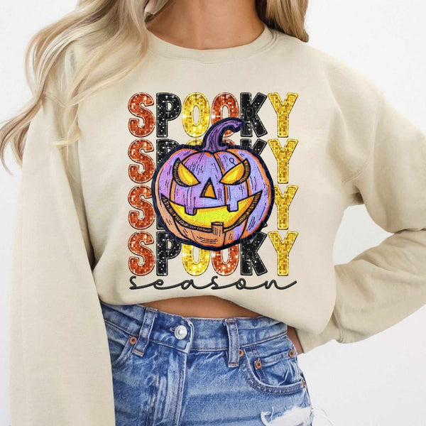 Spooky season stacked purple pumpkin 37922 DTF transfer