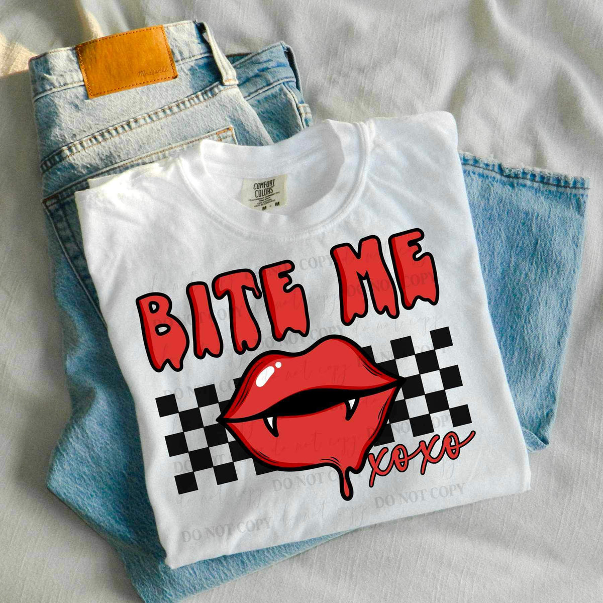 Bite me vampire lips 19520 DTF Transfer