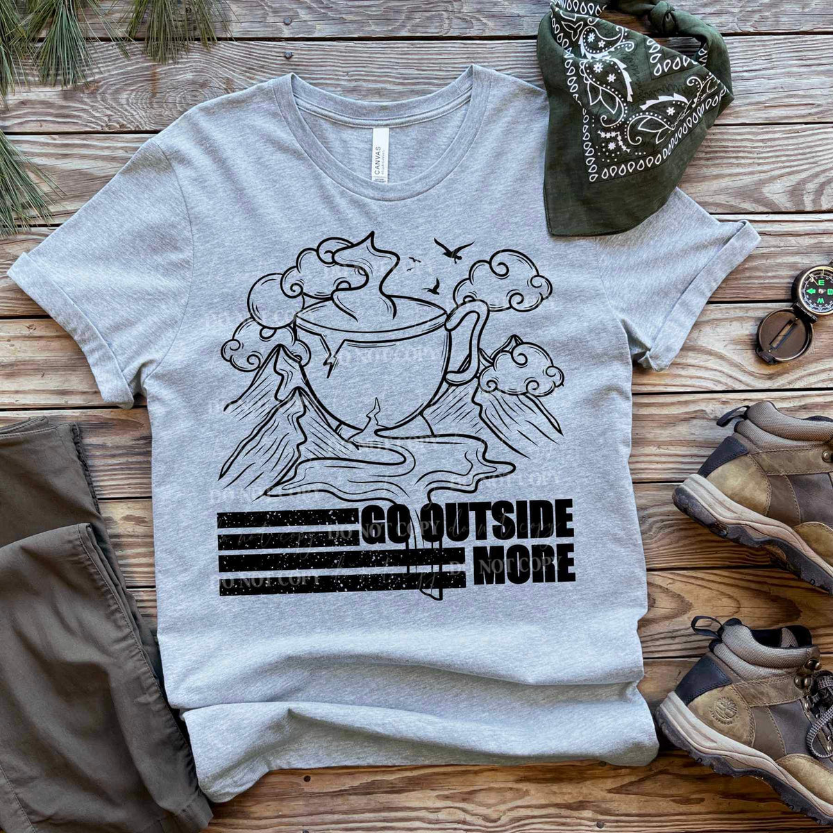 Go outside more BLACK 19516 DTF Transfer