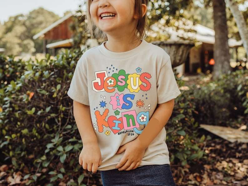 Jesus is king shaped font 27767 DTF transfer