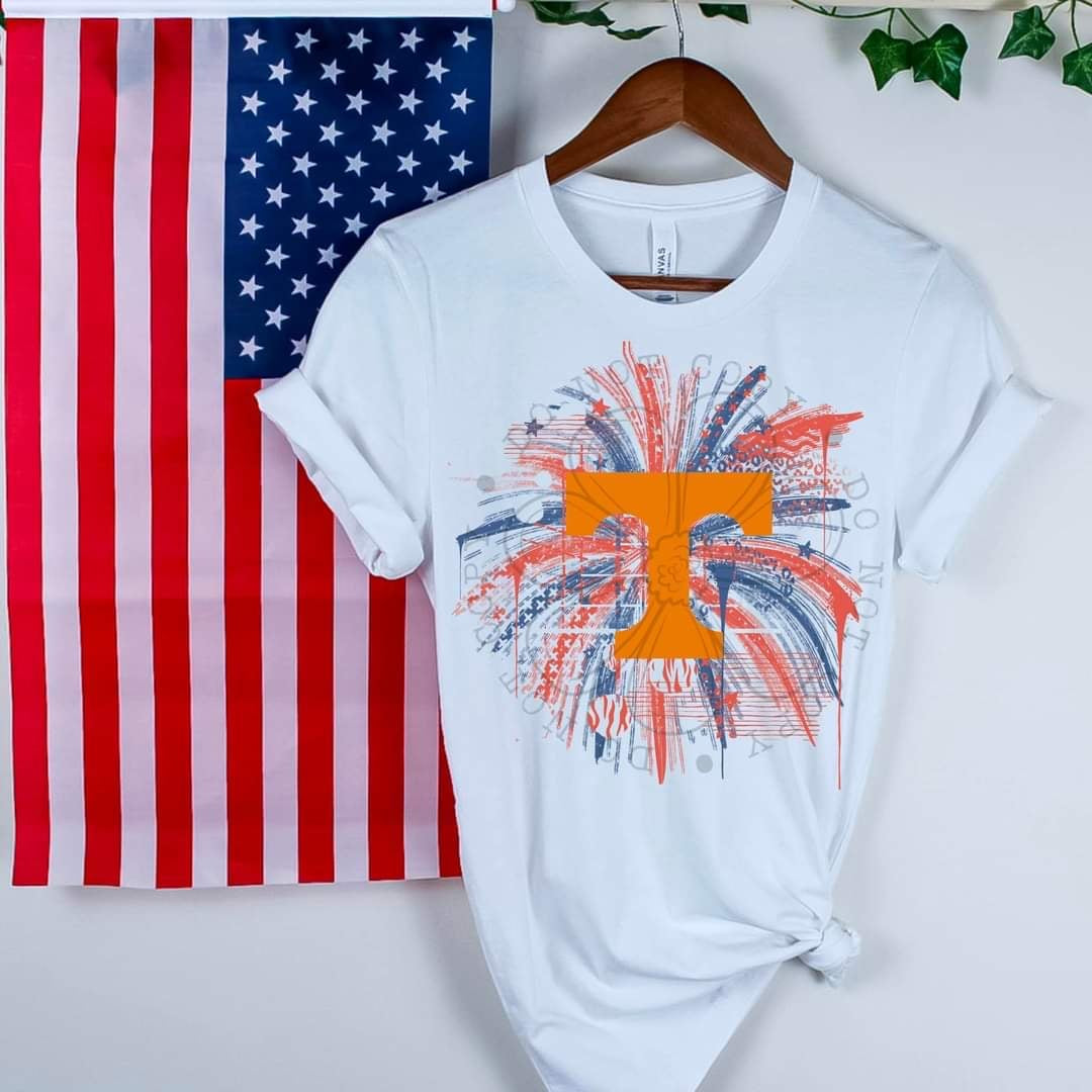 Orange T fireworks (FDC) 37940 DTF transfer