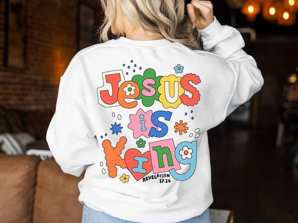 Jesus is king shaped font 27767 DTF transfer