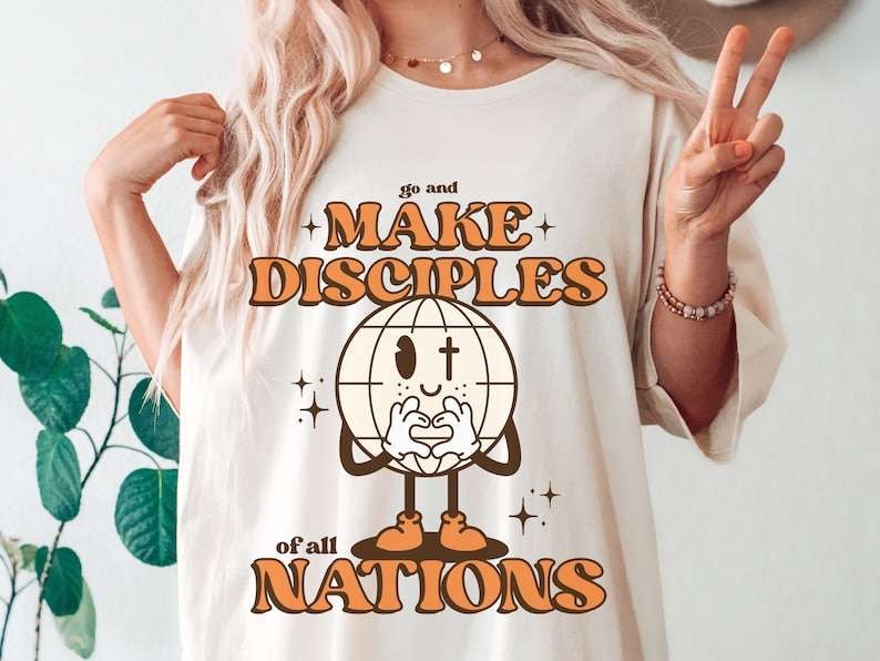 Go and make disciples of all nations globe 27762 DTF transfer