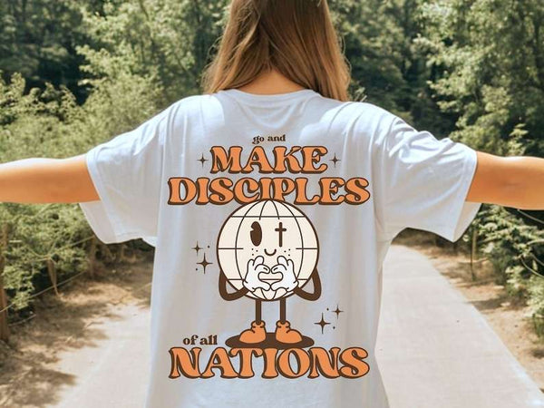 Go and make disciples of all nations globe 27762 DTF transfer