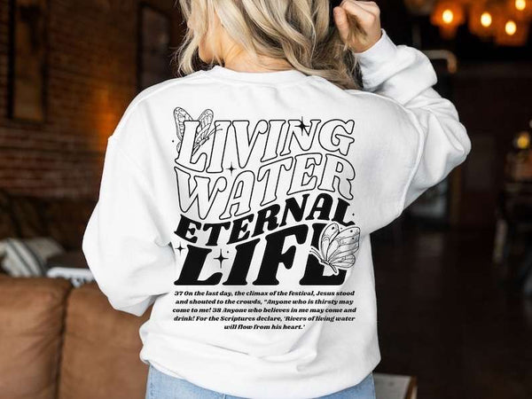 Living water eternal life BLACK 27759 DTF transfer