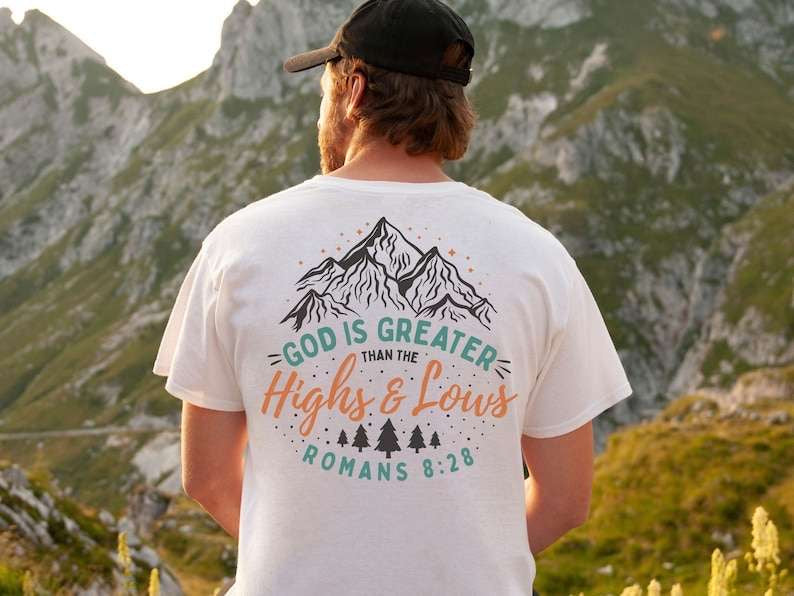 God is greater than the highs & lows mountains 27751 DTF transfer