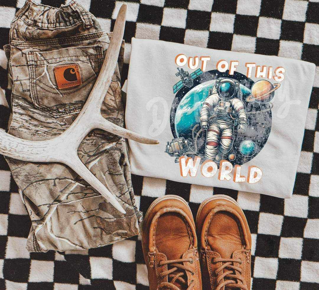 Out of this world astronaut (RTD) 39006 DTF transfer