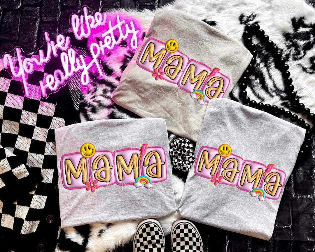Mama pink block font (LYTTLE) 27853 DTF transfer