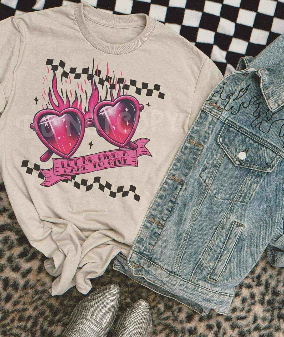 Let me find a care to give pink glasses (RTD) 39002 DTF transfer