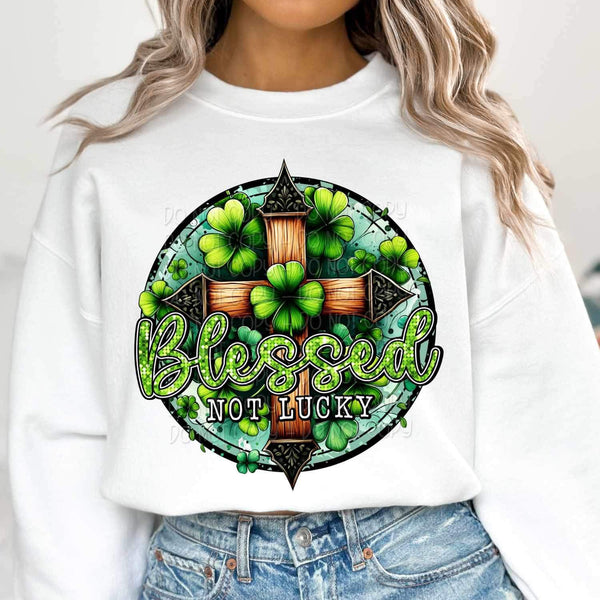 Blessed not lucky clovers and cross 19560 DTF Transfer